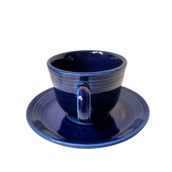 Homer Laughlin Cobalt Blue Fiestaware Cup and Saucer Set - Picture 4 of 8